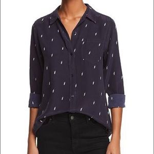 Anthro Rails Kate Lightening Navy Shirt size s